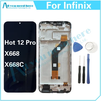 100% Test Infinix Kuum 12 Pro X668 X668C LCD Ekraan Puutetundlik Digitizer Assamblee Hot12Pro Varuosade Asendada
