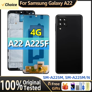 100% test Super AMOLED Samsung Galaxy A22 4G A225F A225F/DS A225 LCD Puutetundlik Digitizer Remont Osade Samsungi Ekraan