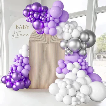 105Pcs Pastell-Lilla Õhupalli Arch Vanik Komplekt Lilla Kiip Õhupallid Pulm Teenetemärgid Sünnipäeva Ballon Baby Shower Decor