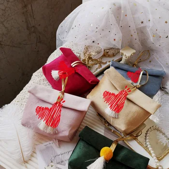 10pieces kawaii pu/velvet pulm candy kastid suhkru konteinerid pakend kotid pulmas pruutneitsi kingitus pakend osaline tarvikute kahandamist