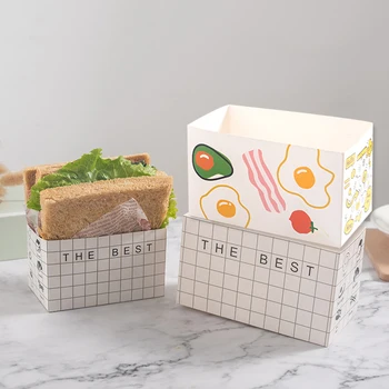 10tk Sandwich Burger Kiletamine Pakend Karp Karp Terviseks Leib Hamburger Oilproof paberisahtel Pakett Kondiiter Pagariäri Poole Kingitused