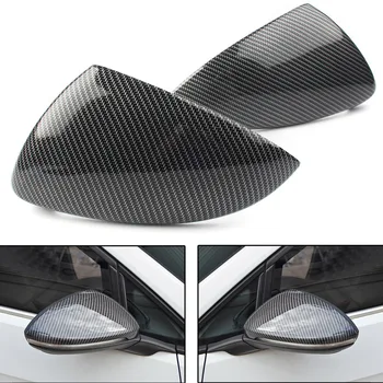 1Pair Carbon Fiber Stiilis Auto Rearview Mirror Cover Pool Ust tahavaatepeeglid Shell ühise Põllumajanduspoliitika ABS Jaoks VW Golf MK7 MK7.5 GTI-R