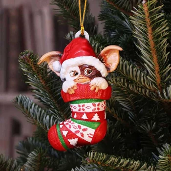 1x Gremlins Gizmo Haldjas Kerge Santa Hat Rippuvad Jõulud Figuriin Ornament Decor Christmas Tree Teenetemärgi