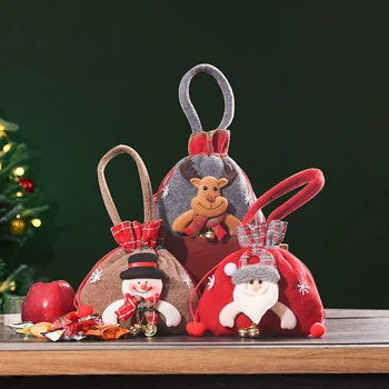 2023 Uue Jõulud Jõuluvana Koti Laste Xmas Kingitused Candy Parempidises Kott Peen Santa Claus Trükitud Riie Christmas Candy Kott