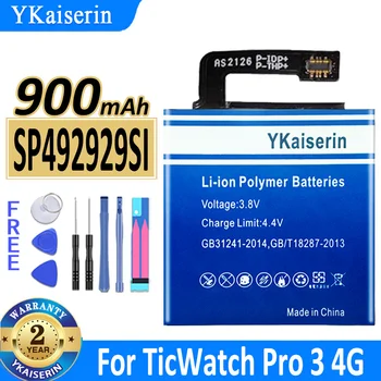 850mAh/900mAh YKaiserin Aku SP492929SI Jaoks TicWatch Pro 3 Pro3 4G Sport Smart Watch Bateria
