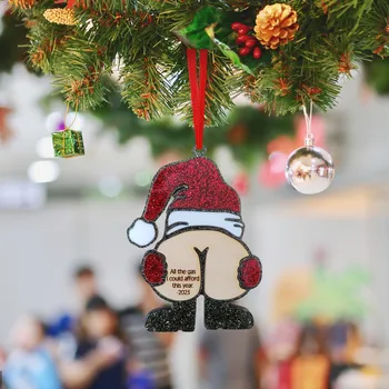 Akrüül Korter Rippuvad Ornament Naljakas Cartoon Santa Claus Kõik Gaasi võin Pakkuda Selle Aasta 2D Ripats Jõulupuu Decor