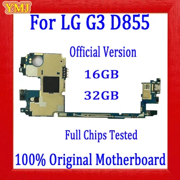 Ametliku Versiooni 32GB Jaoks LG G3 D850 D851 D852 VS985 Emaplaadi Android Süsteemi 100% Originaal Jaoks LG G3 D850 D851 D852 Plaat