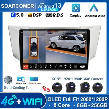 Android13 Auto Raadio Lexus RX300 RX330 RX350 RX400H Toyota Harrier 2003-2009 Video Player2din Carplay Auto Stereo-Navigatsioon