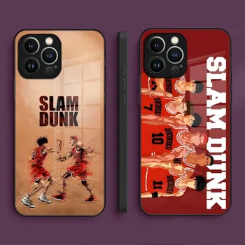 Anime Slam Dunk Telefon Case For Iphone 14 Pro Max 13 12 11 Mini X-Xr, Xs 8 7 Puls 6 Karastatud Klaas