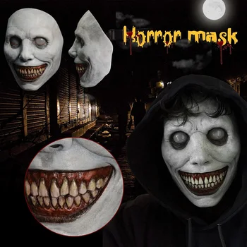 Deemon Halloween Maskid Iseloomu Kleit üles Õudus Kummist Maskid Cosplay Rekvisiitide Exorcist Maskid Naeratus Valge Silmadega Deemon Headgears Maskid