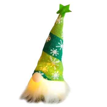 Gnome Jõulud Nuku Tuled Rudolph Nukk Helendav Kääbus Kaunistused Koju Xmas Uue Aasta Kingitused-Roheline