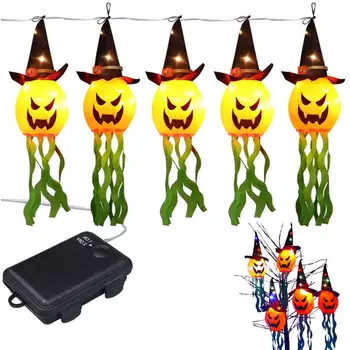 Halloween Kerge Kuni Kõrvits Veekindel 3D Vaimu Nõid Laterna LED Akuga String Tuled Puhkus Tuled Siseruumides Väljas