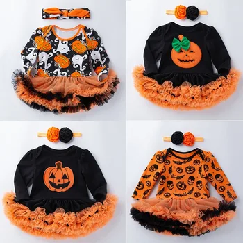 Halloween Laste Riided Beebi Sügisel ja Talvel, Peace One-piece Kleit Kõrvits Pikkade varrukatega Romper Kleit, Kahe-osaline Komplekt