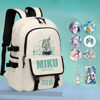 Hatsune Miku Cartoon Seljakott Kooli Õpilased Suure Mahutavusega Schoolbags Komplekt Nailon Kott, Seljakott Teismelised Bookbag Reisi Mochila