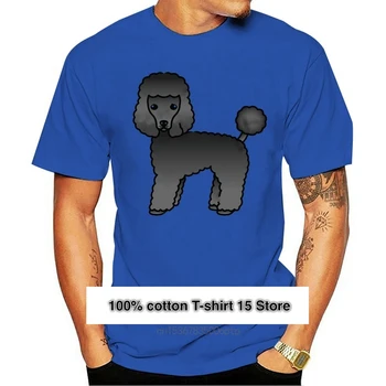 Hombres Camiseta de manga corta negro juguete de perro lindo ilustración de dibujos caniche T camisa mujeres camiseta