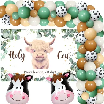 JOYMEMO Highland Lehm Baby Shower Kaunistamiseks Põllumajandusettevõtte Loomade Teema Baby Shower Poisid ja Tüdrukud Kaunistamiseks Pool Tarvikud