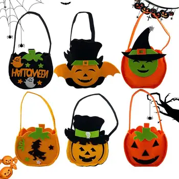 Komm Või Vemp Kotid 6tk Korduvkasutatavad Lõuend Kommi Kott Suur Halloween Pumpkin Kott Vaimu Maiustus Kott Halloween Pooled