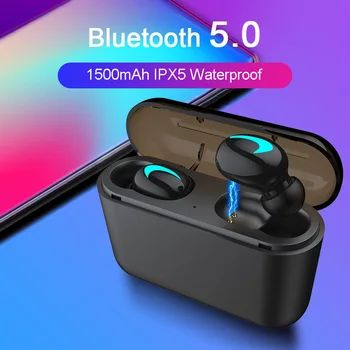 M&J TWS 5.0 Bluetooth Kõrvaklappide 3D Stereo Traadita Kõrvaklapid Koos Mikrofoni Ja Power Bank Aku kasti iphone i10 PK qs1