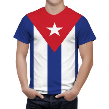 Meeste Kuuba Lipp T-Särk Vabaaja vapp 3D Trükitud T-Särgid, Meeste Lühikesed Varrukad Lahe Tee