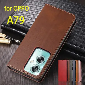 Naha puhul OPPO A79 5G Flip Case Kaardi Omanik Kabuur Magnetic Attraction Kate OPPO A79 5G Rahakoti Juhul Fundas Coque
