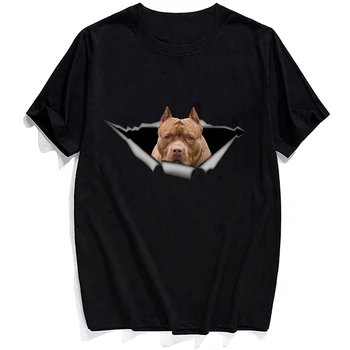 Pet Dog Pitbull Koer Puuvillane T-särk moebrändiks Suvi Cool Lühike Varrukas Harajuku Naljakas T-särk Meestele, Naine Vabaaja Tee Tops