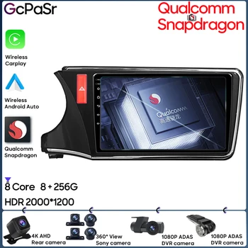 Qualcomm Auto Raadio Honda City 2014 - 2017 Navigatsiooni GPS Traadita Android Auto HDR Stereo Bluetooth Carplay 5G Wifi Nr 2din