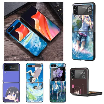Raske Must Silikoonist Telefon Juhtudel Samsung ZFlip5 5G Flip4 Flip3 Ilmastiku teiega Anime Galaxy Z Flip 3 4 5 Kaas