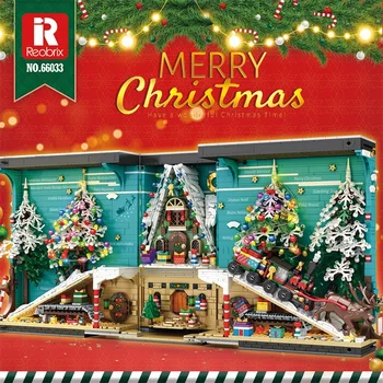 Reobrix 66033 Jõulud Bookend Mudel Street View Seeria Väikeste Osakeste Assamblee Mänguasjad ehitusplokid Laste Puhkus Kingitused