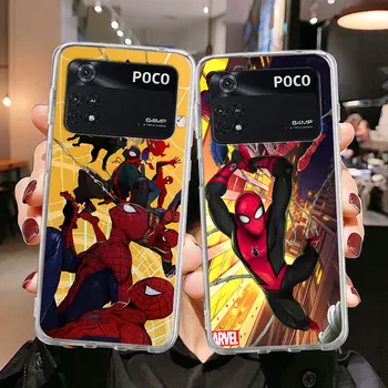 Telefoni puhul Poco M5s M5 C40 X3 Pro X4 GT F3 X3 NFC F1 X5 Pro M3 X4 Marvel Spiderman Silikoon Kate Juhtudel