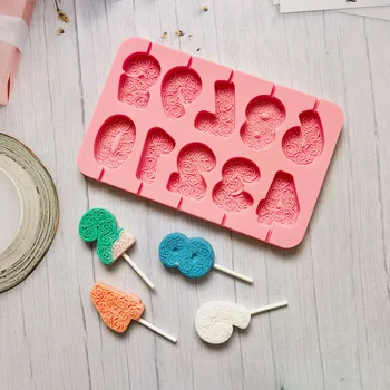 Uus 0-9 Numbri Kujuga Silikoonist Lollipop Hallitusseened DIY Šokolaadi Hallitus Juust Sünnipäeva Baby Shower Kook Dekoreerimiseks Vahendid