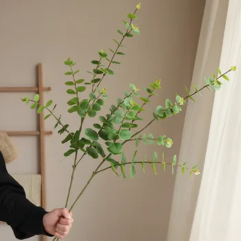 UUS Eukalüpti Puu oksa, millel rohelised lehed tehislilled home decor plantas artificiales pulm teenetemärgi võltsitud taimed