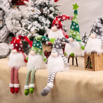 Valgustatud Kääbus Näota Nukk Silmkoelised Gnome Jõulud Rudolph Nukk Kodu Atmosfääri Xmas Navidad Natal Uus Aasta Teenetemärgi