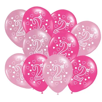 Õnnelik 2. Sünnipäeva Õhupallid 10tk Sünnipäevaks Lateks Õhupallid Partei Asjade Sünnipäeva Decor Tüdrukud, Poisid, Kids Väikelastel